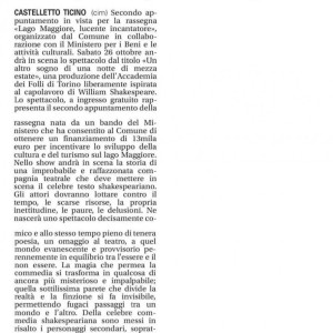 I PROMESSI SPOSI ON AIR. IL GIORNALE DI ARONA 2019