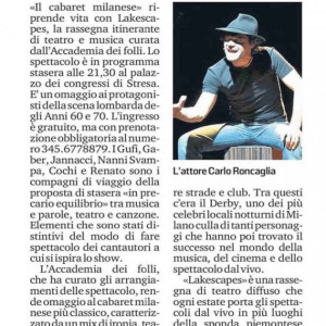 IL CABARET MILANESE. LA STAMPA NOVARA 2020